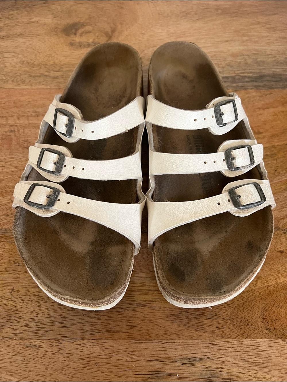 Birkenstock Florida Birko-Flor White Sandals Size 37 L 7-7.5 Regular Wide - Picture 4 of 15